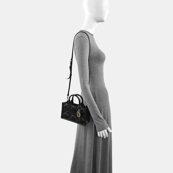 Lady D-Joy Mini Cannage Calfskin Black