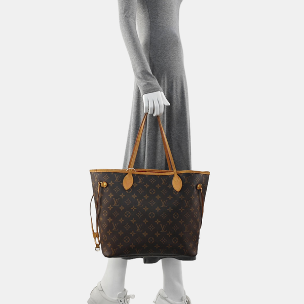 NEVERFULL MM Monogram Coated Canvas Brown