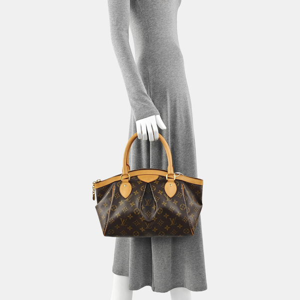 Monogram Coated Canvas Top Handle Bag Brown