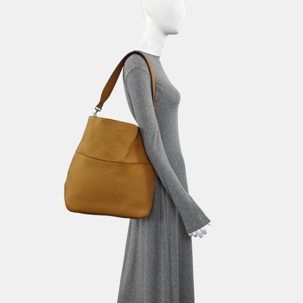 Calfskin Shoulder Bag Brown