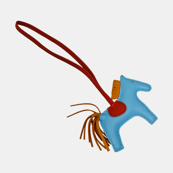 Leather Bag Charm Blue