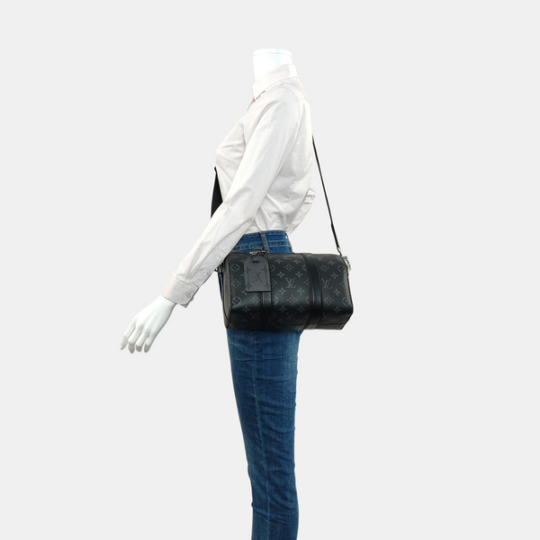 KEEPALL Monogram Coated Canvas Black