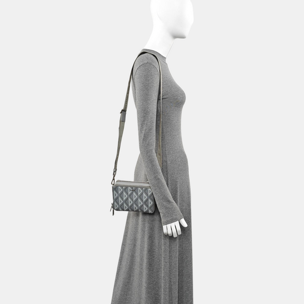 Coated Canvas Shoulder Bag Gray