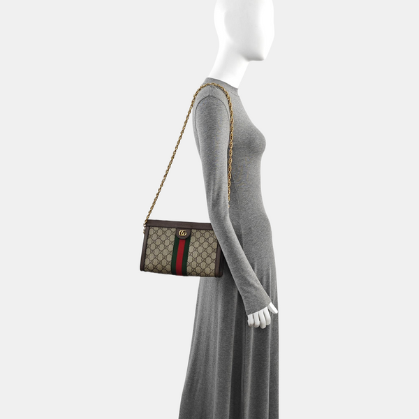 Ophidia Small Monogram Lona Revestida Beige