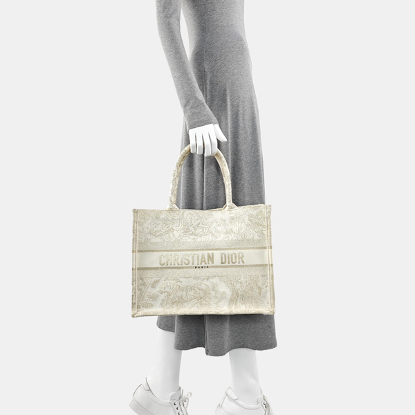 Book Tote Medium Canvas White