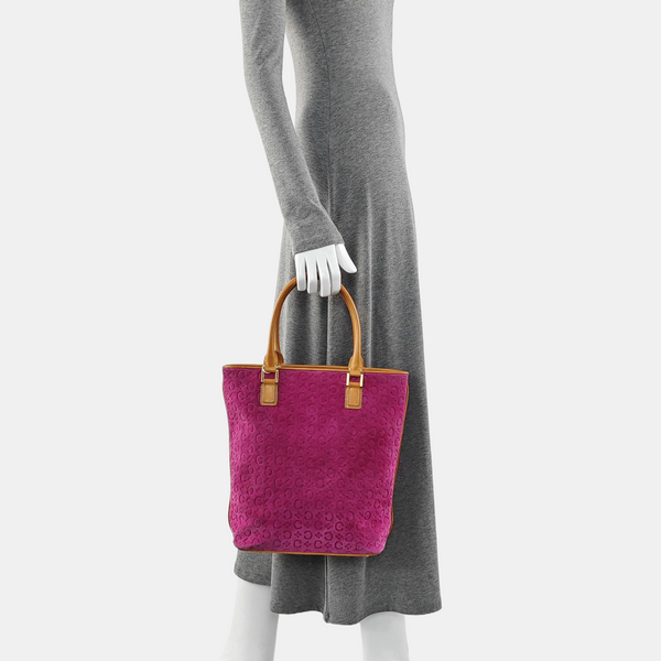 Suede Top Handle Bag Pink