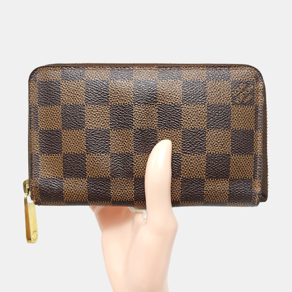 ZIPPY Damier Ebene Coated Canvas Brown Wallet