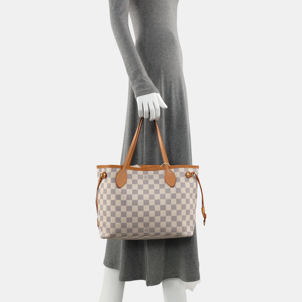 NEVERFULL PM Damier Azur Coated Canvas White