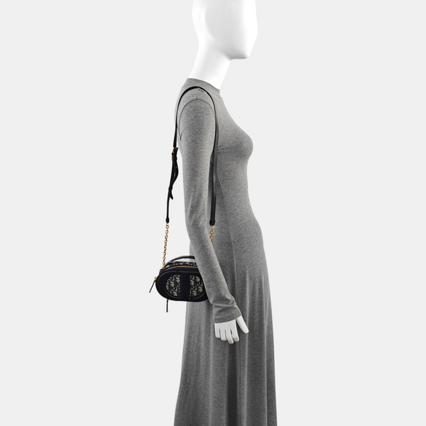 Oblique Fabric Shoulder Bag Blue