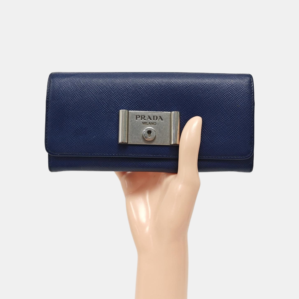 Saffiano Calfskin Wallet Blue