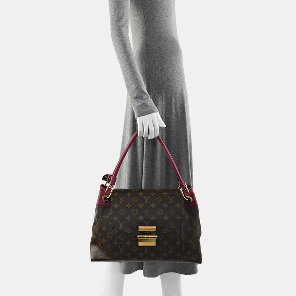 OLYMPE MM Monogram Coated Canvas Brown