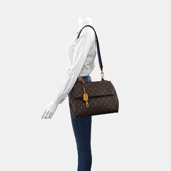CLUNY MM Monogram Coated Canvas Brown