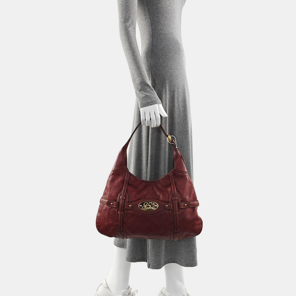 Monogram Calfskin Shoulder Bag Red