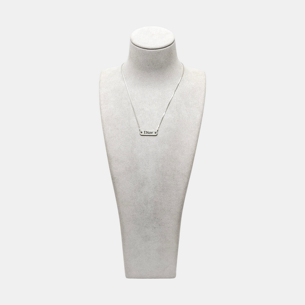 Dog Tag Metal Silver Necklace