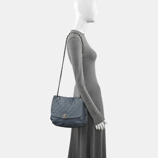 Quilted Calfskin Shoulder Bag Blue