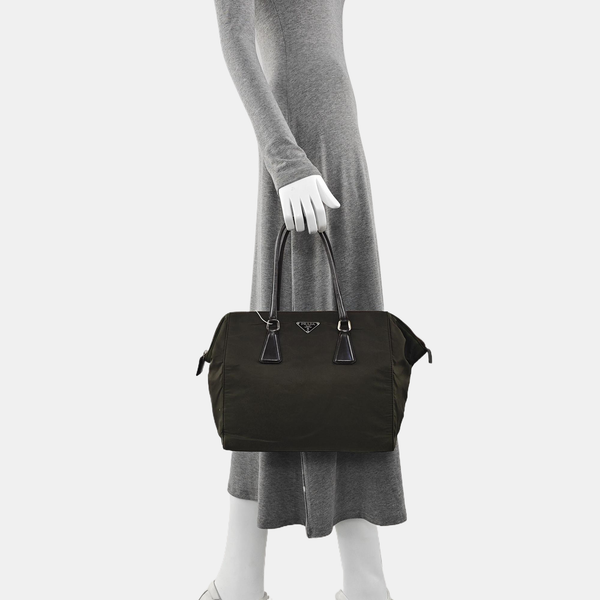 Nylon Top Handle Bag Green