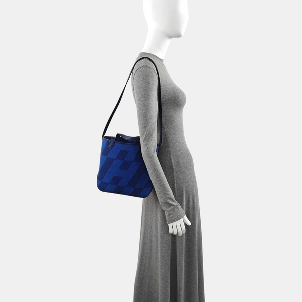 Cabas H En Biais Fabric Blue
