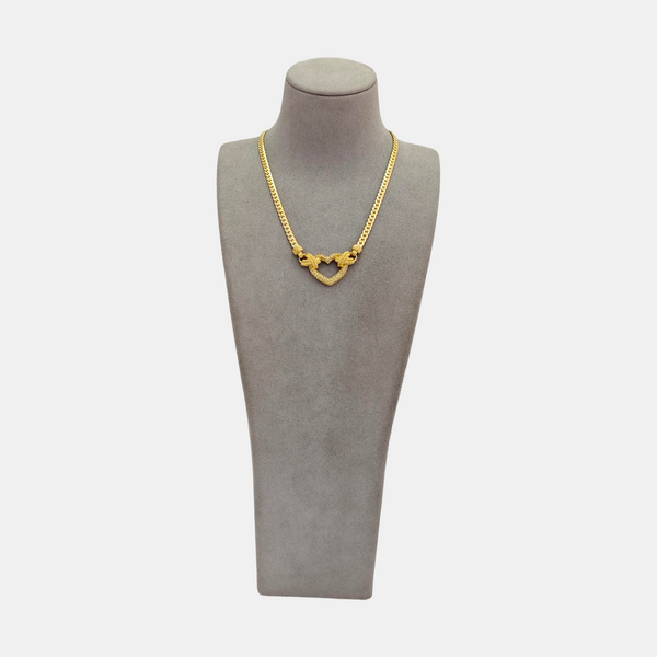 Twist Round Metal Gold Necklace