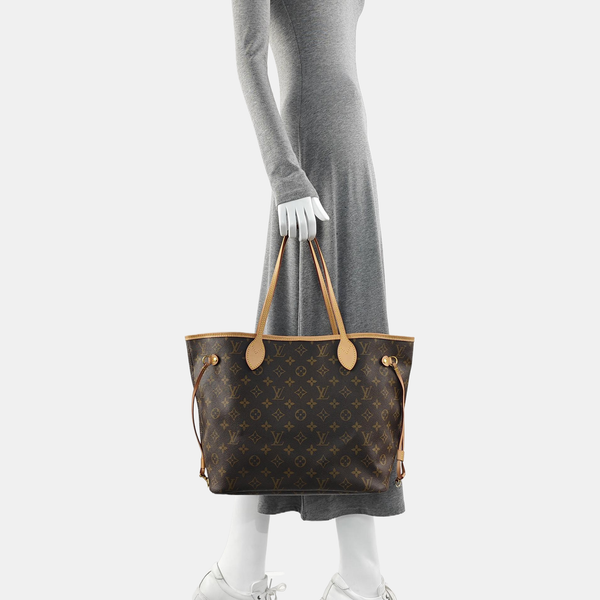 NEVERFULL MM Monogram Coated Canvas Brown
