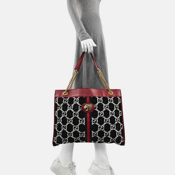 Rajah Large Monogram Wool Black
