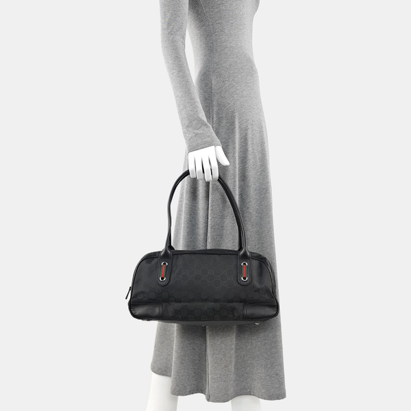 Monogram Canvas Shoulder Bag Black