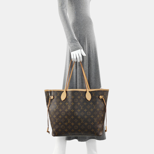 NEVERFULL MM Monogram Coated Canvas Brown