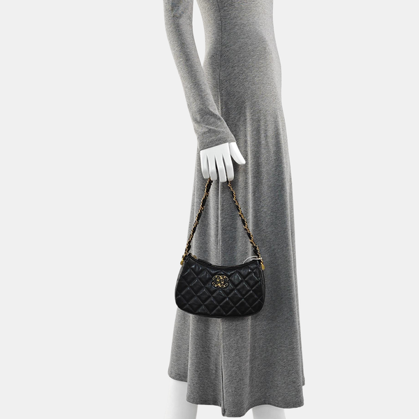 CHANEL 19 Small Quilted Calfskin Black