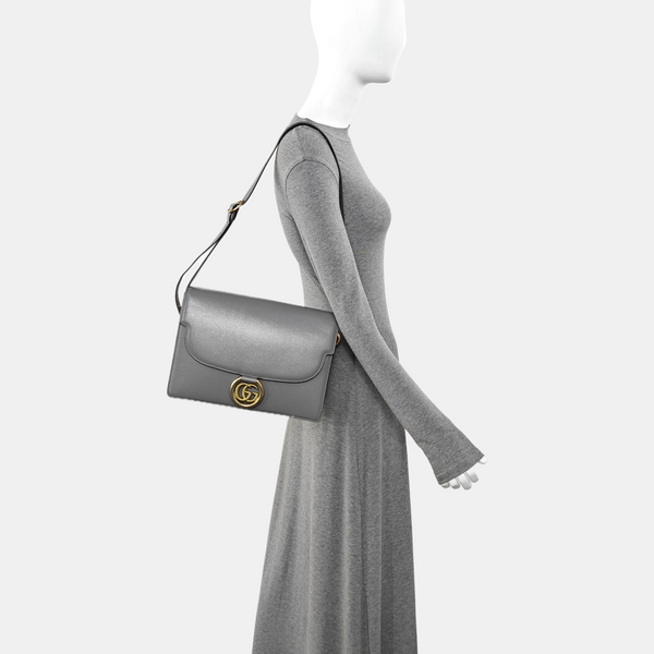 GG Ring Medium Calfskin Gray