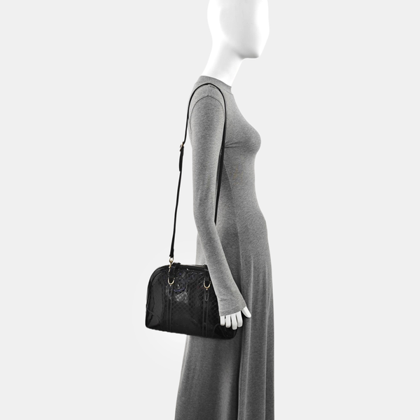 Microguccissima Monogram Patent Leather Black