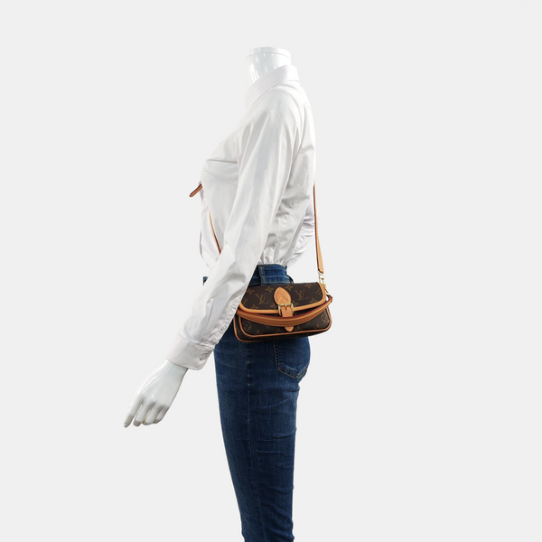 DIANE Nano Monogram Coated Canvas Brown