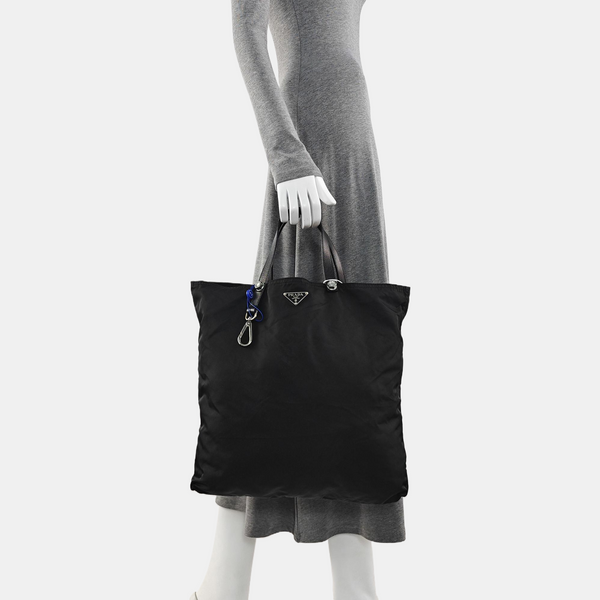 Nylon Top Handle Bag Black