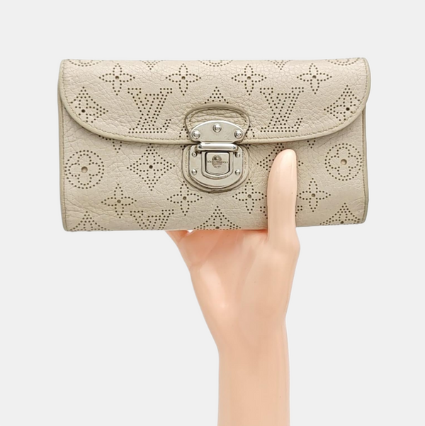 AMELIA Monogram Calfskin Beige Wallet