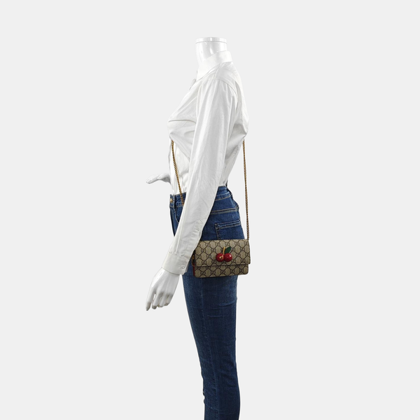 GG Supreme Mini Monogram Coated Canvas Beige