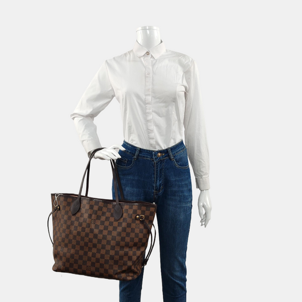 NEVERFULL MM Damier Ebene Coated Canvas Brown