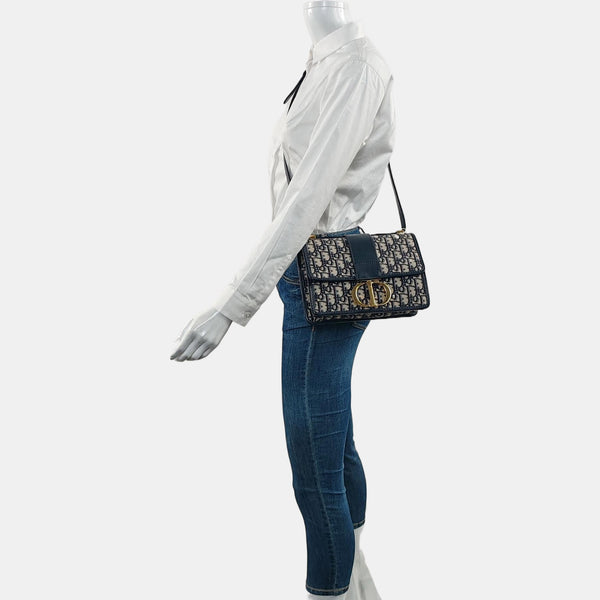 30 Montaigne Oblique Canvas Blue