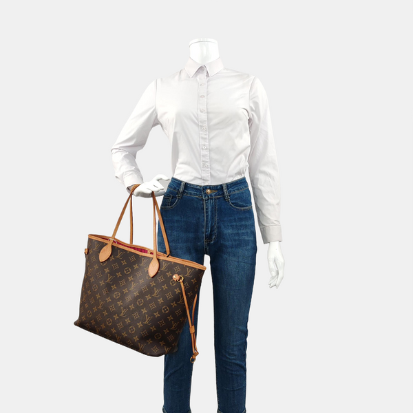 NEVERFULL MM Monogram Coated Canvas Brown