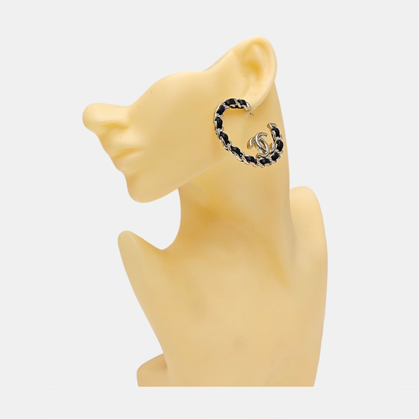 Metal Black Stud Earrings