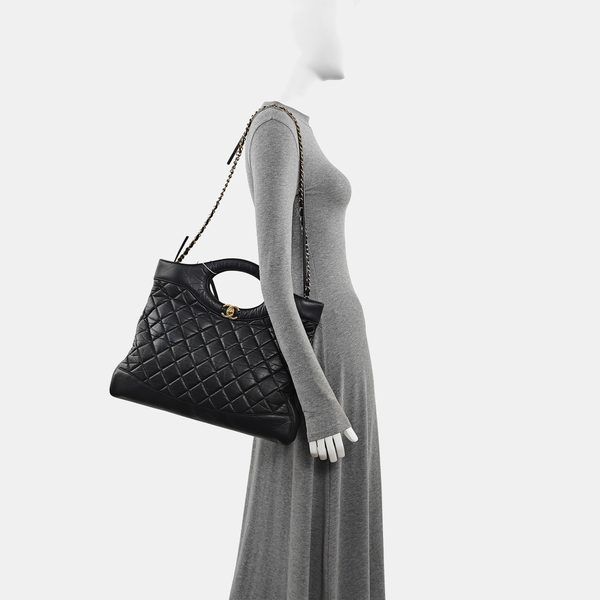 CHANEL 31 Large Quilted Calfskin Black