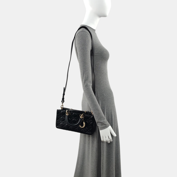 Lady D-Joy Medium Cannage Lambskin Black