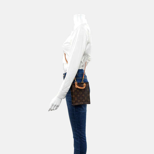 SAC PLAT Mini Monogram Coated Canvas Brown