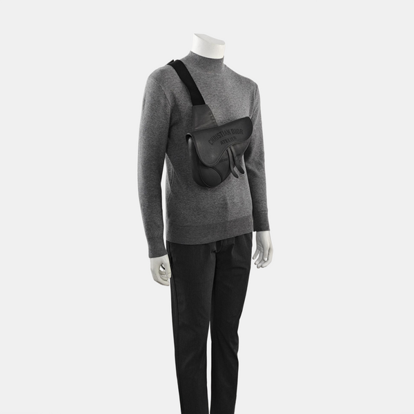 Saddle Medium Calfskin Gray