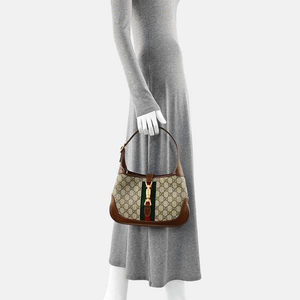 Jackie 1961 Small Monogram Coated Canvas Beige