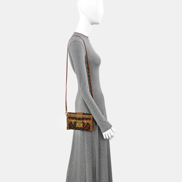 PETITE MALLE Monogram Coated Canvas Brown