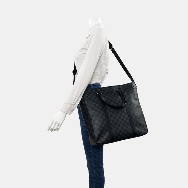 TADAO MM Damier Graphite Coated Canvas Gray