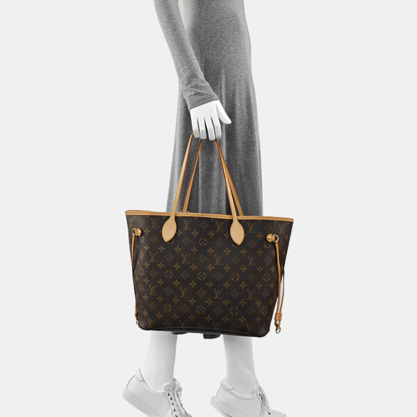 NEVERFULL MM Monogram Coated Canvas Brown