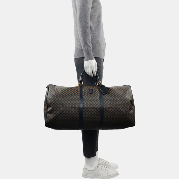 Coated Canvas Top Handle Bag Brown