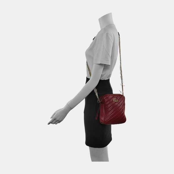 GG Marmont Mini Quilted Calfskin Red
