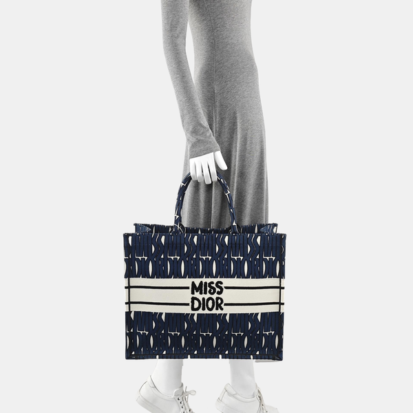 Book Tote Large Fabric Blue