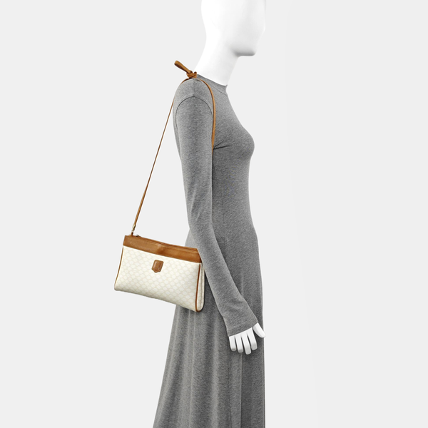 Quilted Coated Canvas Shoulder Bag White