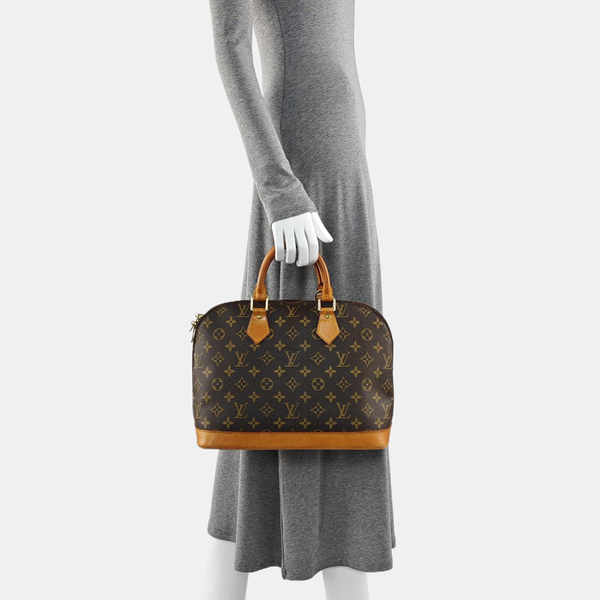 ALMA PM Monogram Coated Canvas Brown